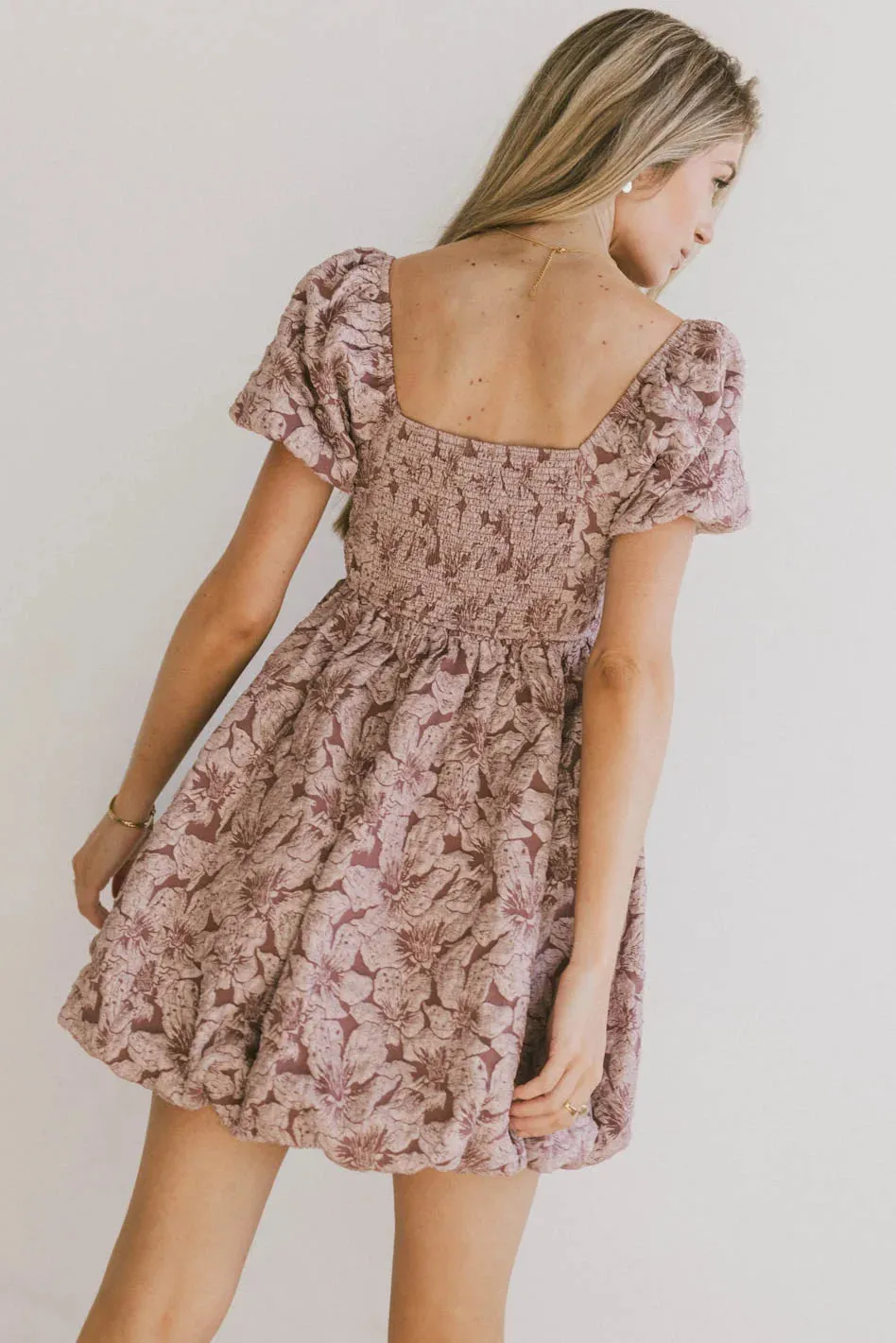 Aisling Bubble Mini Dress in Mauve - FINAL SALE sold by bohme product image thumbnail 4