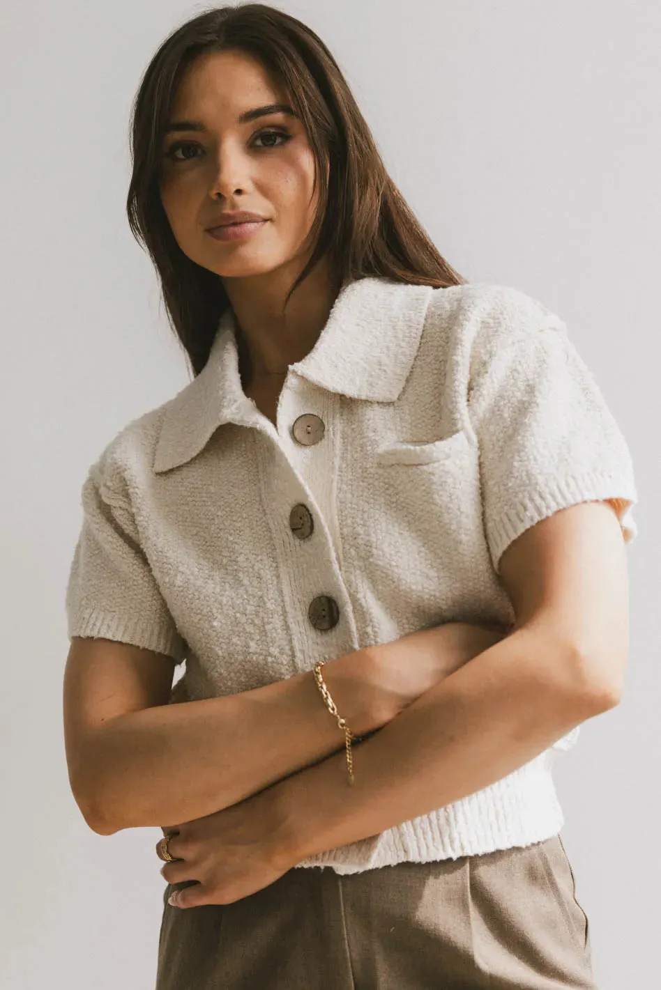 Hayes Knit Cardigan in Cream - FINAL SALE sold by bohme product image thumbnail 5