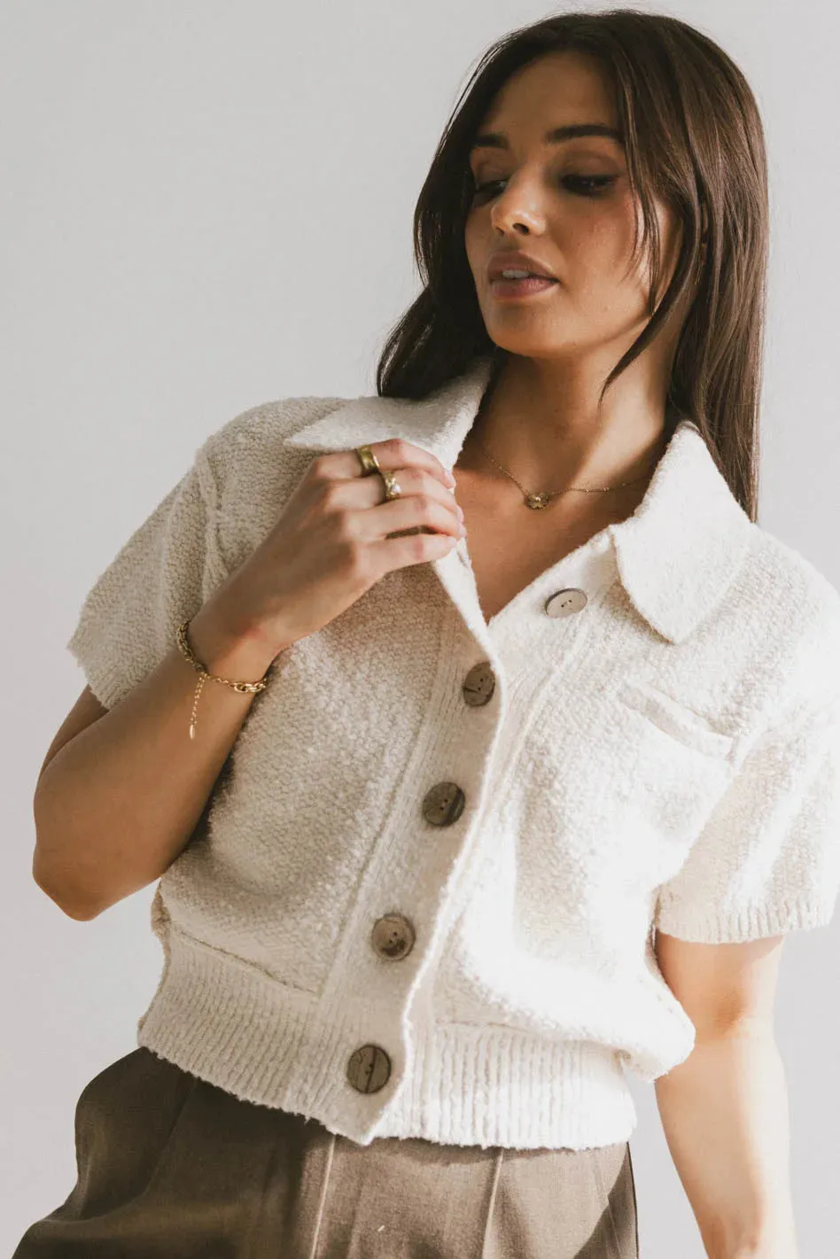 Hayes Knit Cardigan in Cream - FINAL SALE sold by bohme