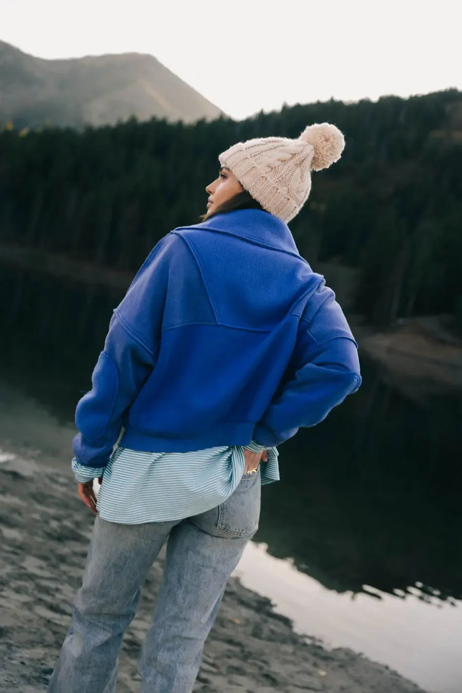 Mickey Half Zip Sweatshirt in Blue - FINAL SALE sold by bohme product image thumbnail 3