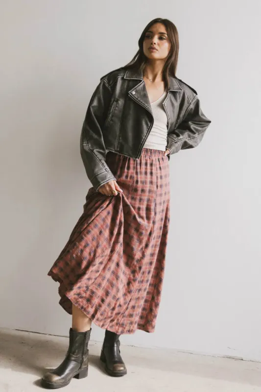 Pippin Plaid Maxi Skirt in Red - FINAL SALE sold by bohme