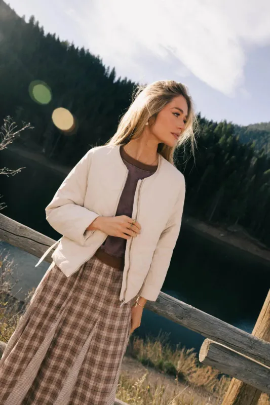 Zola Quilted Jacket in Bone - FINAL SALE sold by bohme