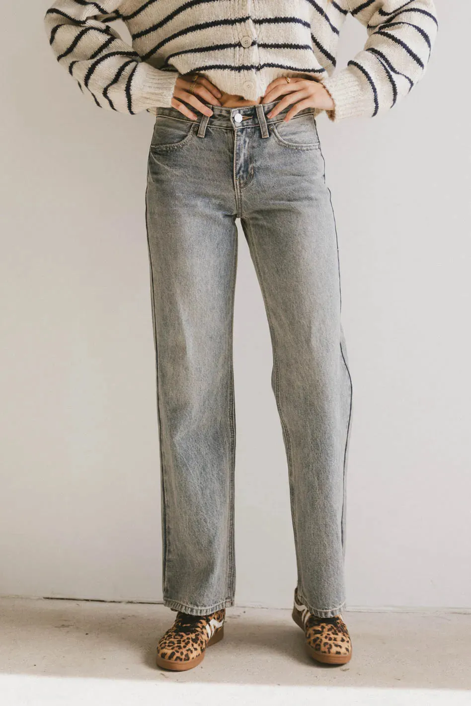 Marshall Straight Leg Jeans in Medium Wash sold by bohme
