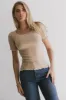 Carly Lettuce Edge Tee in Taupe - FINAL SALE sold by bohme