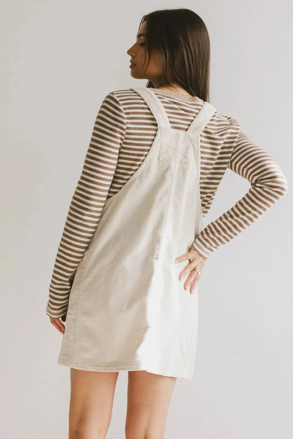 Reid Corduroy Overall Dress in Ivory - FINAL SALE sold by bohme product image thumbnail 3