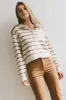 Dolly Striped Knit Cardigan in Olive - FINAL SALE sold by bohme