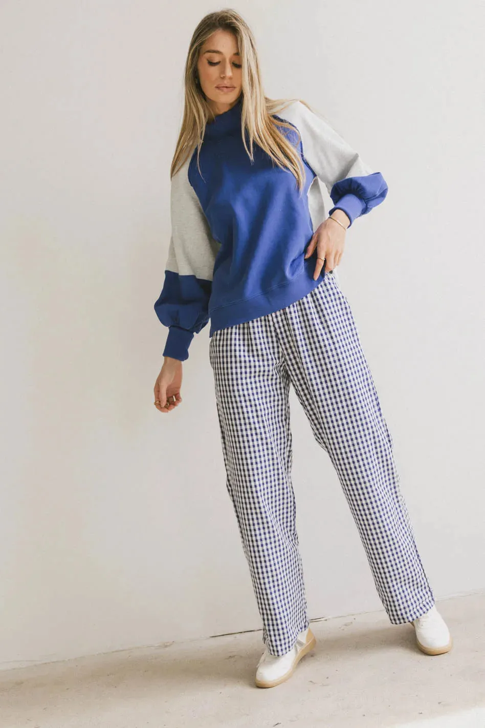 Romero Gingham Pants in Navy - FINAL SALE sold by bohme product image thumbnail 2