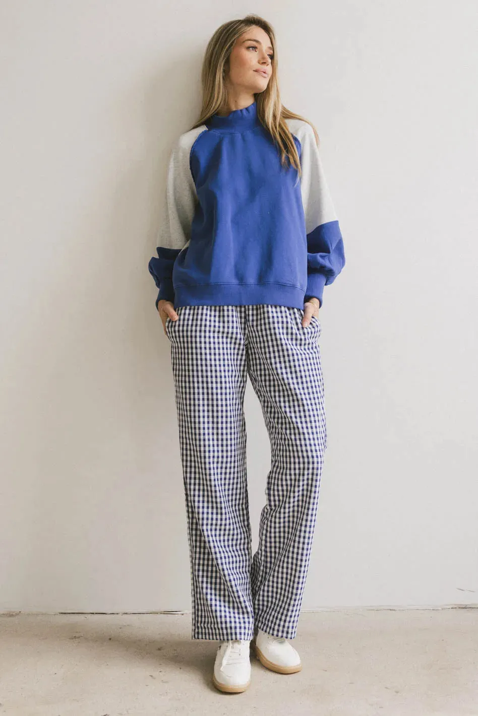 Romero Gingham Pants in Navy - FINAL SALE sold by bohme product image thumbnail 5