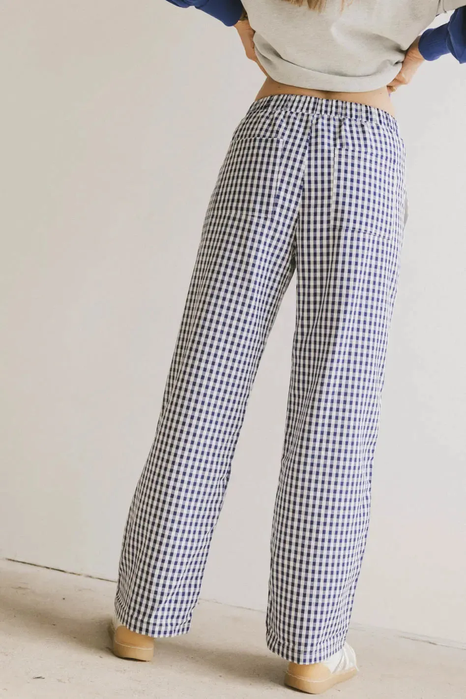 Romero Gingham Pants in Navy - FINAL SALE sold by bohme product image thumbnail 3