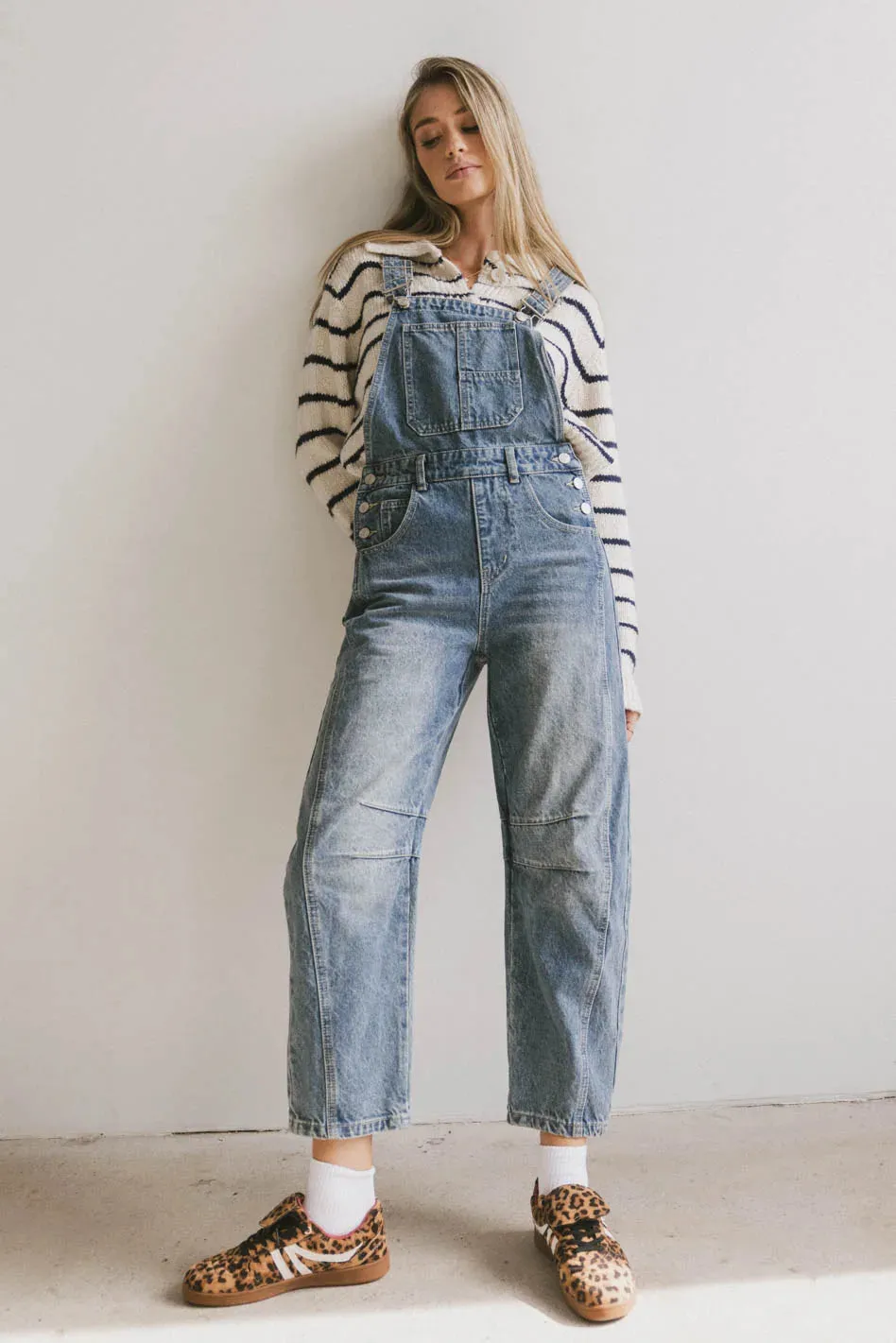 Tansy Denim Overalls in Medium Wash sold by bohme product image thumbnail 3
