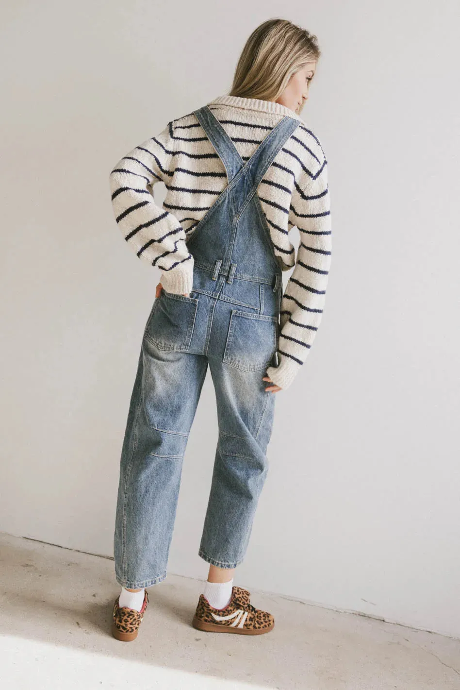 Tansy Denim Overalls in Medium Wash sold by bohme product image thumbnail 2