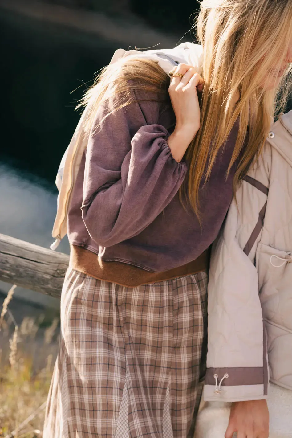 Porter Distressed Crewneck in Berry - FINAL SALE sold by bohme product image thumbnail 4