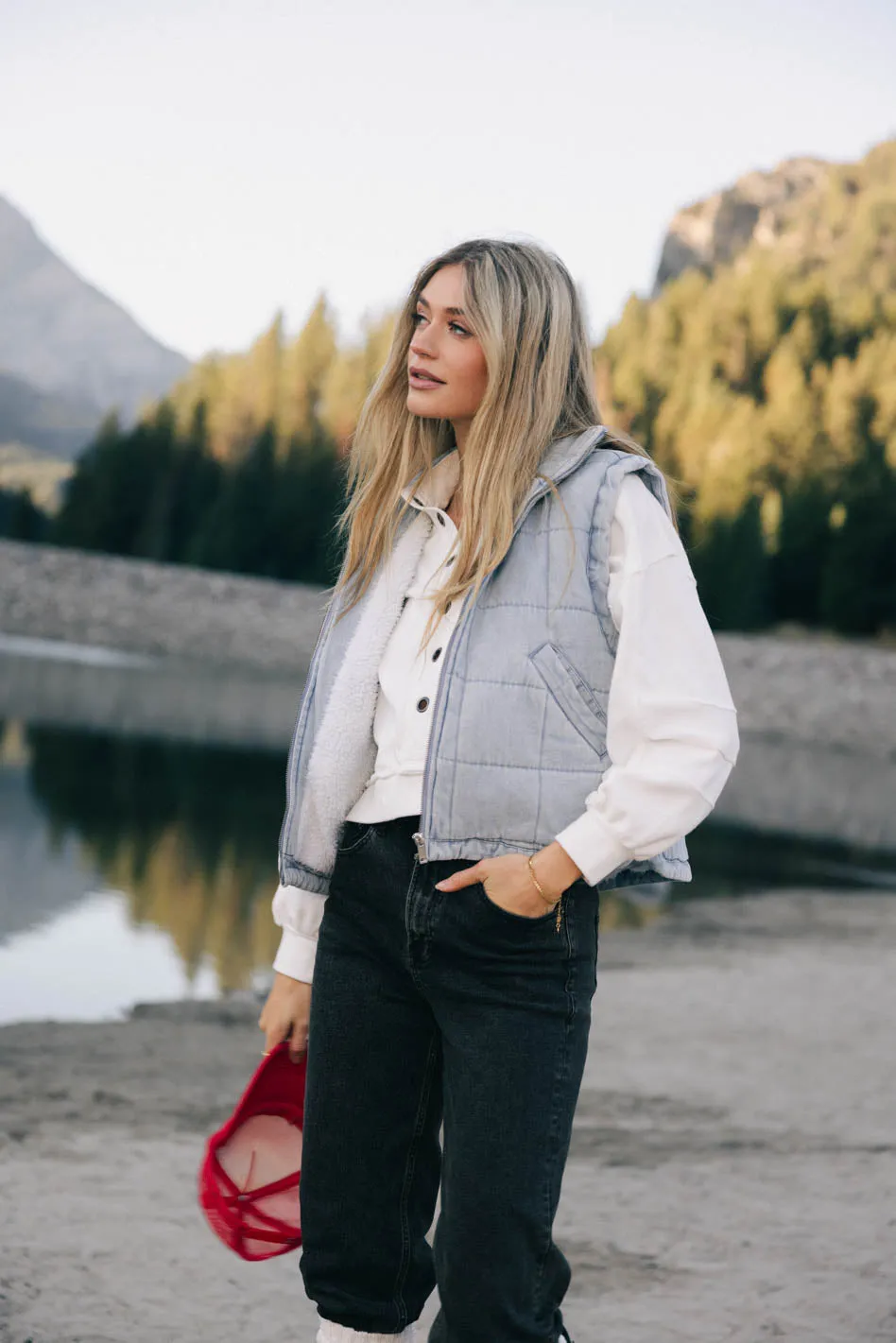 Audren Quilted Denim Vest - FINAL SALE sold by bohme product image thumbnail 2