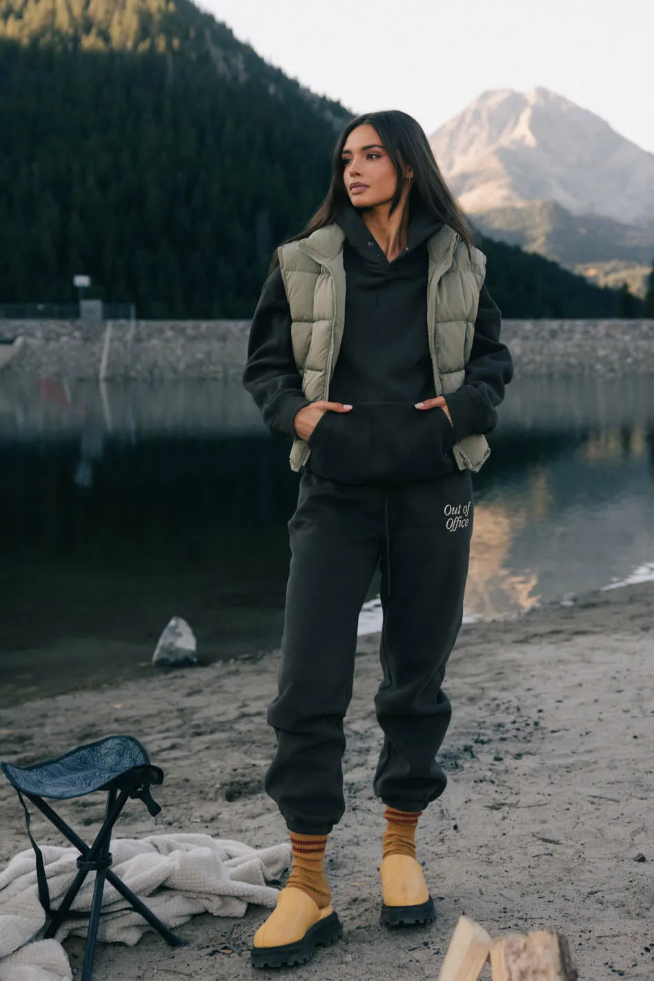 Bellese Quilted Puffer Vest in Olive - FINAL SALE sold by bohme product image thumbnail 5