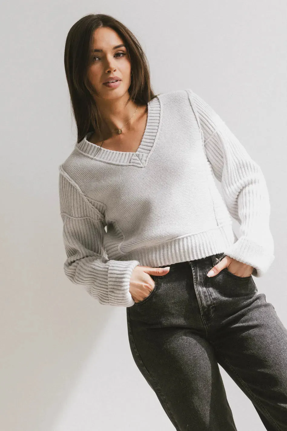 Serena Knit Sweater in Grey - FINAL SALE sold by bohme