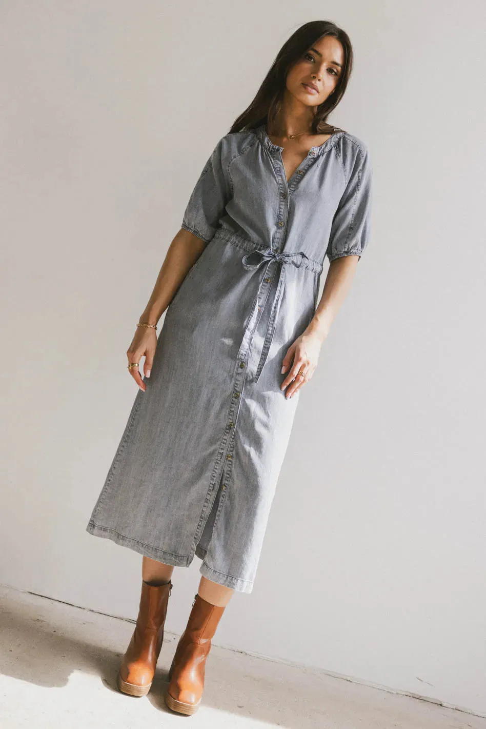 Marigold Denim Midi Dress - FINAL SALE sold by bohme product image thumbnail 4