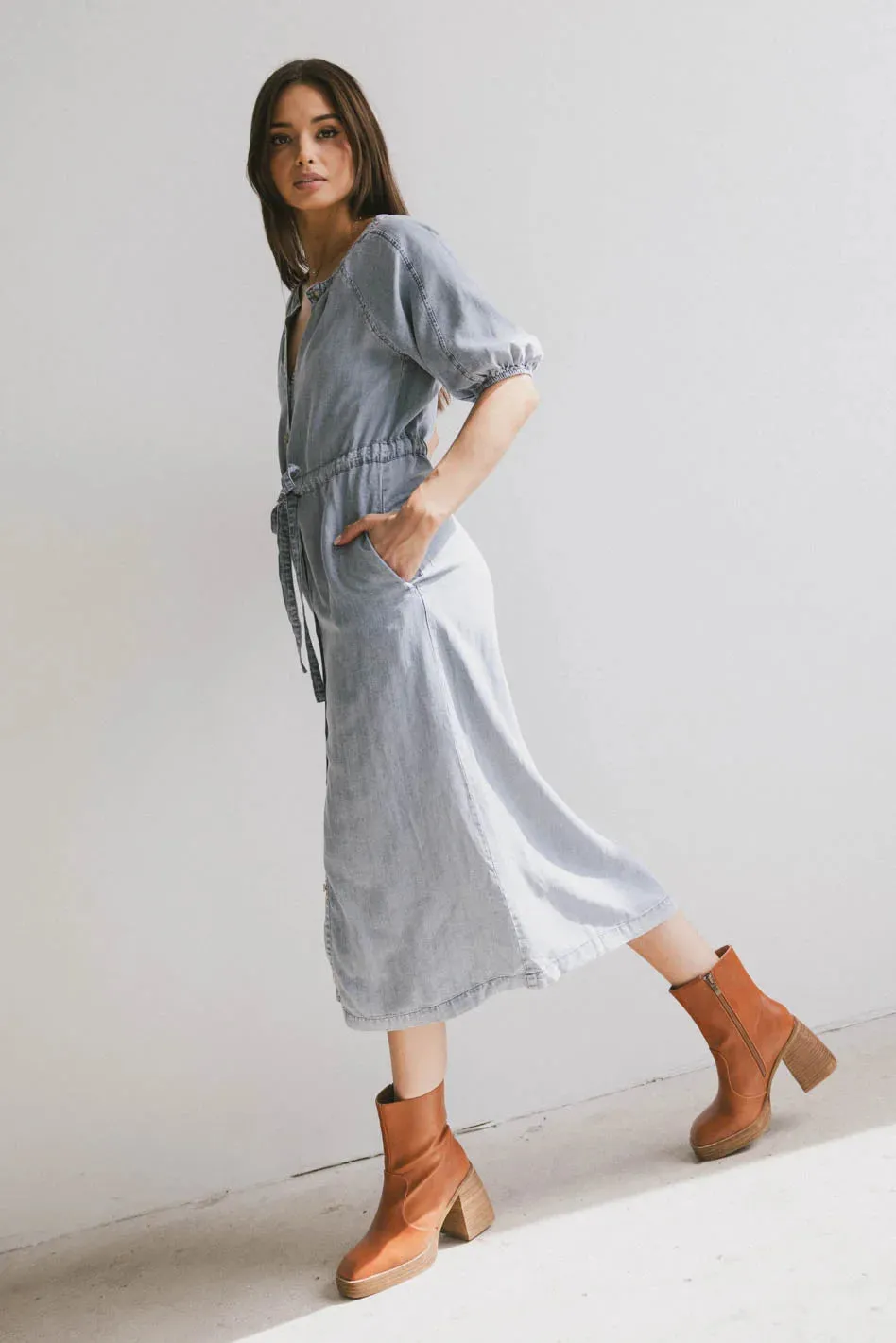 Marigold Denim Midi Dress - FINAL SALE sold by bohme product image thumbnail 2
