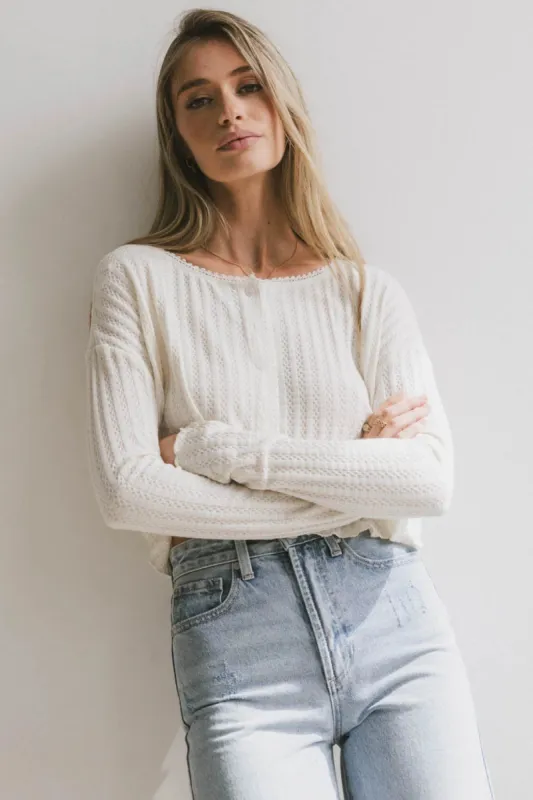 Marin Knit Top in Ivory - FINAL SALE sold by bohme