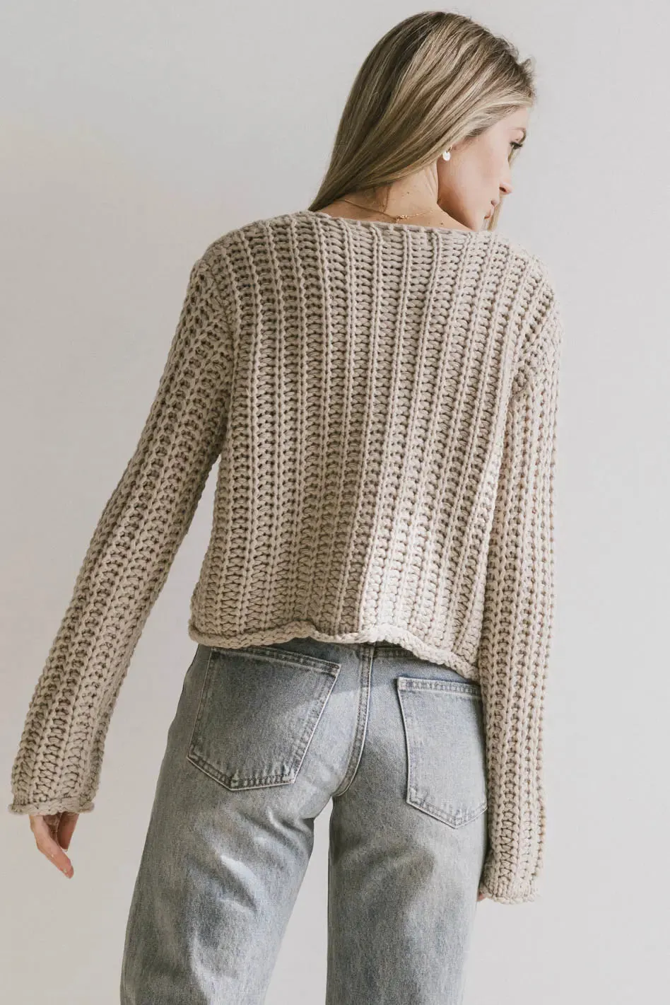 Luca Chunky Knit Sweater in Natural - FINAL SALE sold by bohme product image thumbnail 3