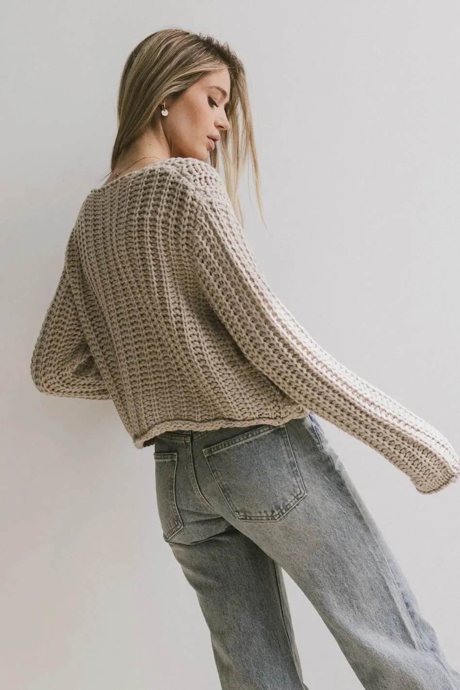 Luca Chunky Knit Sweater in Natural - FINAL SALE sold by bohme product image thumbnail 2