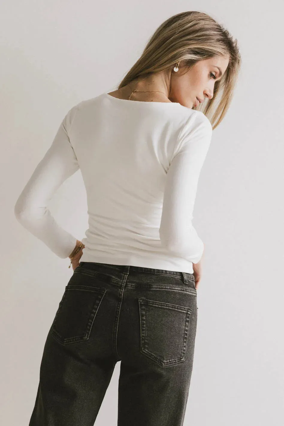 Polly Scoop Neck Top in Ivory - FINAL SALE sold by bohme product image thumbnail 2