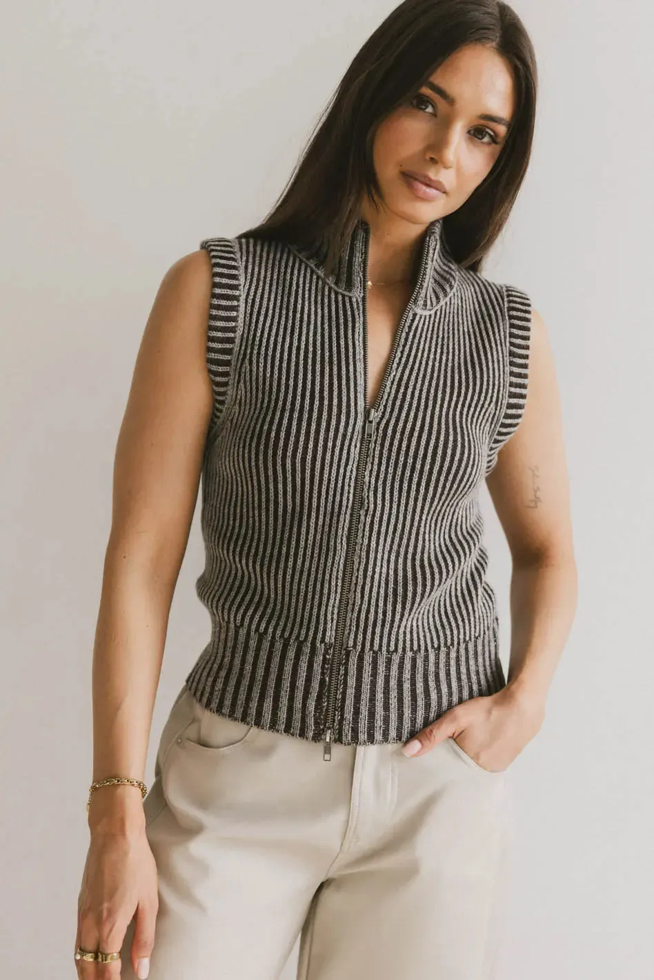 Monroe Zip Up in Grey - FINAL SALE sold by bohme product image thumbnail 3