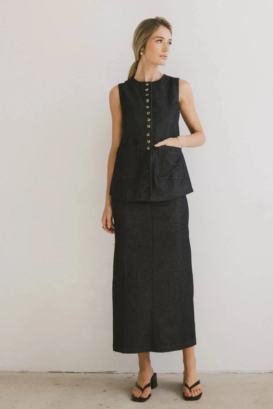 Miriam Denim Vest - FINAL SALE sold by bohme