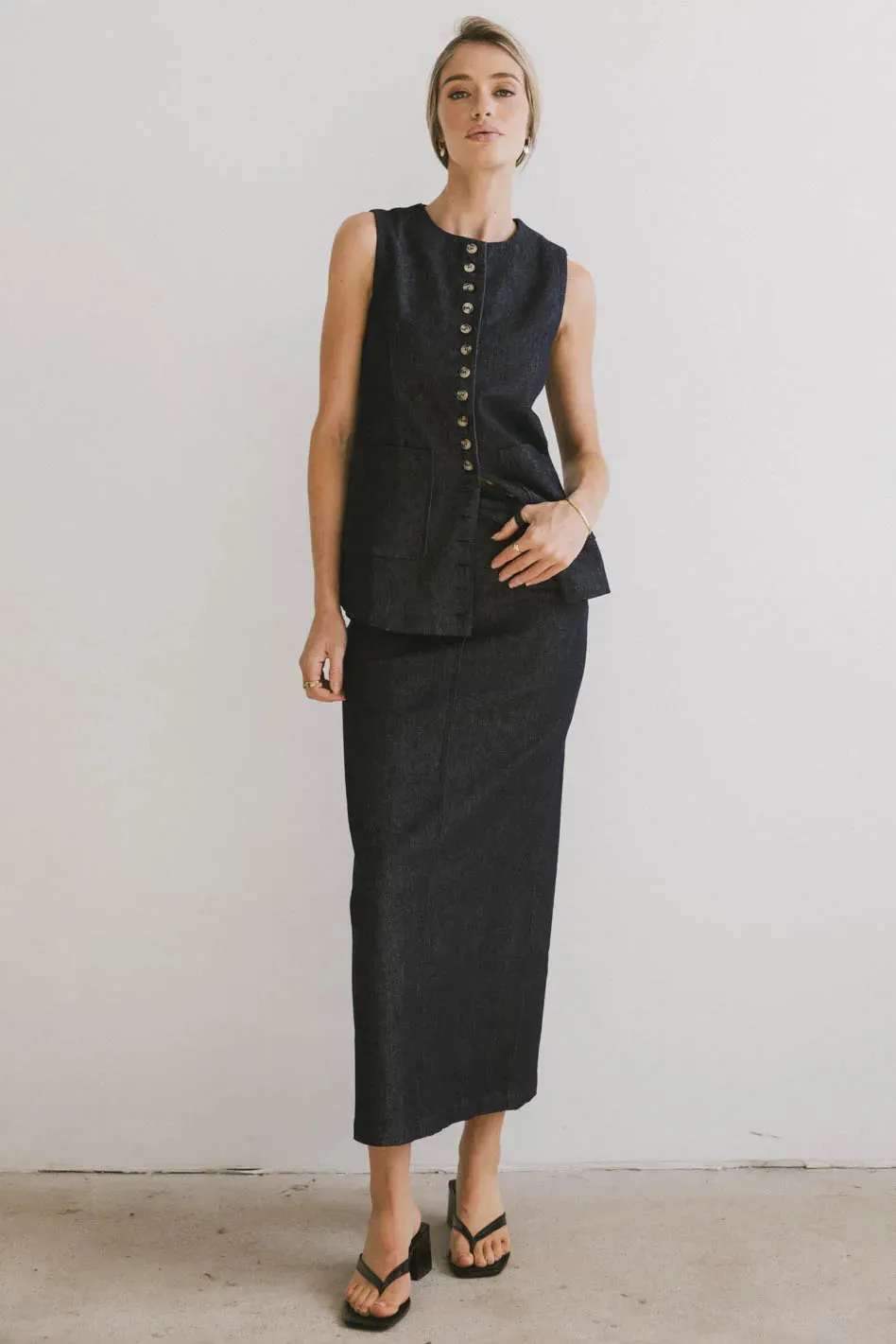 Miriam Denim Maxi Skirt - FINAL SALE sold by bohme product image thumbnail 2