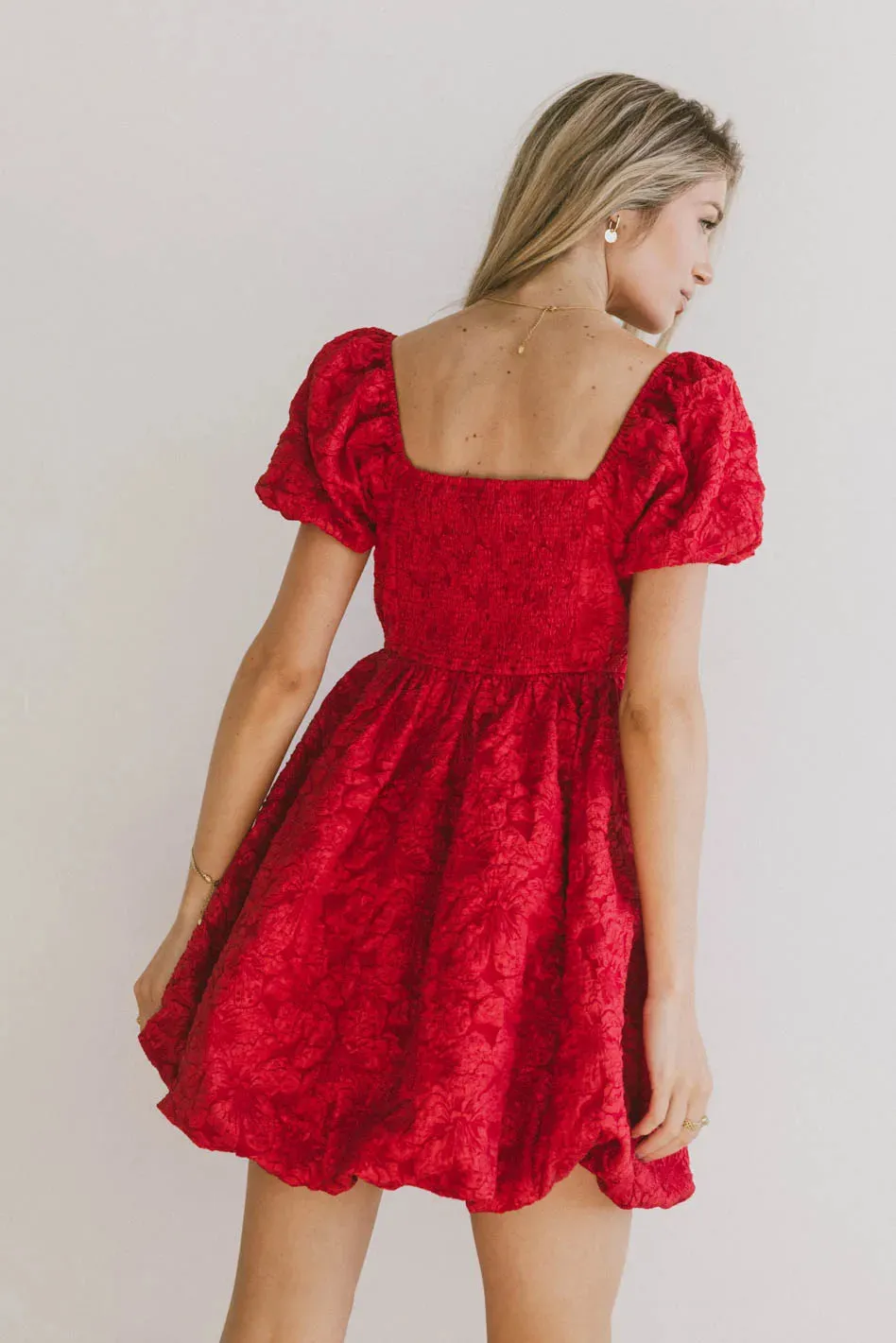 Aisling Bubble Mini Dress in Red - FINAL SALE sold by bohme product image thumbnail 3
