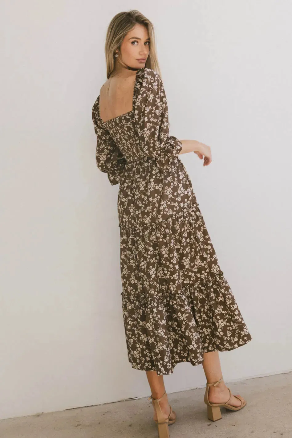 Kiran Floral Maxi Dress in Brown sold by bohme product image thumbnail 4