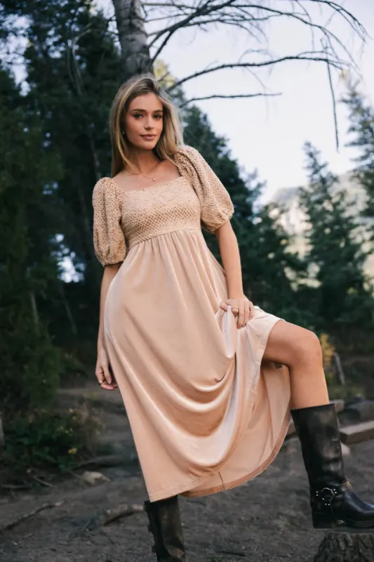 Callista Velvet Maxi Dress sold by bohme