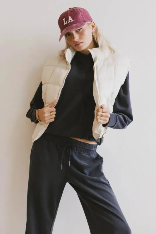 Bellese Quilted Puffer Vest in Bone - FINAL SALE sold by bohme