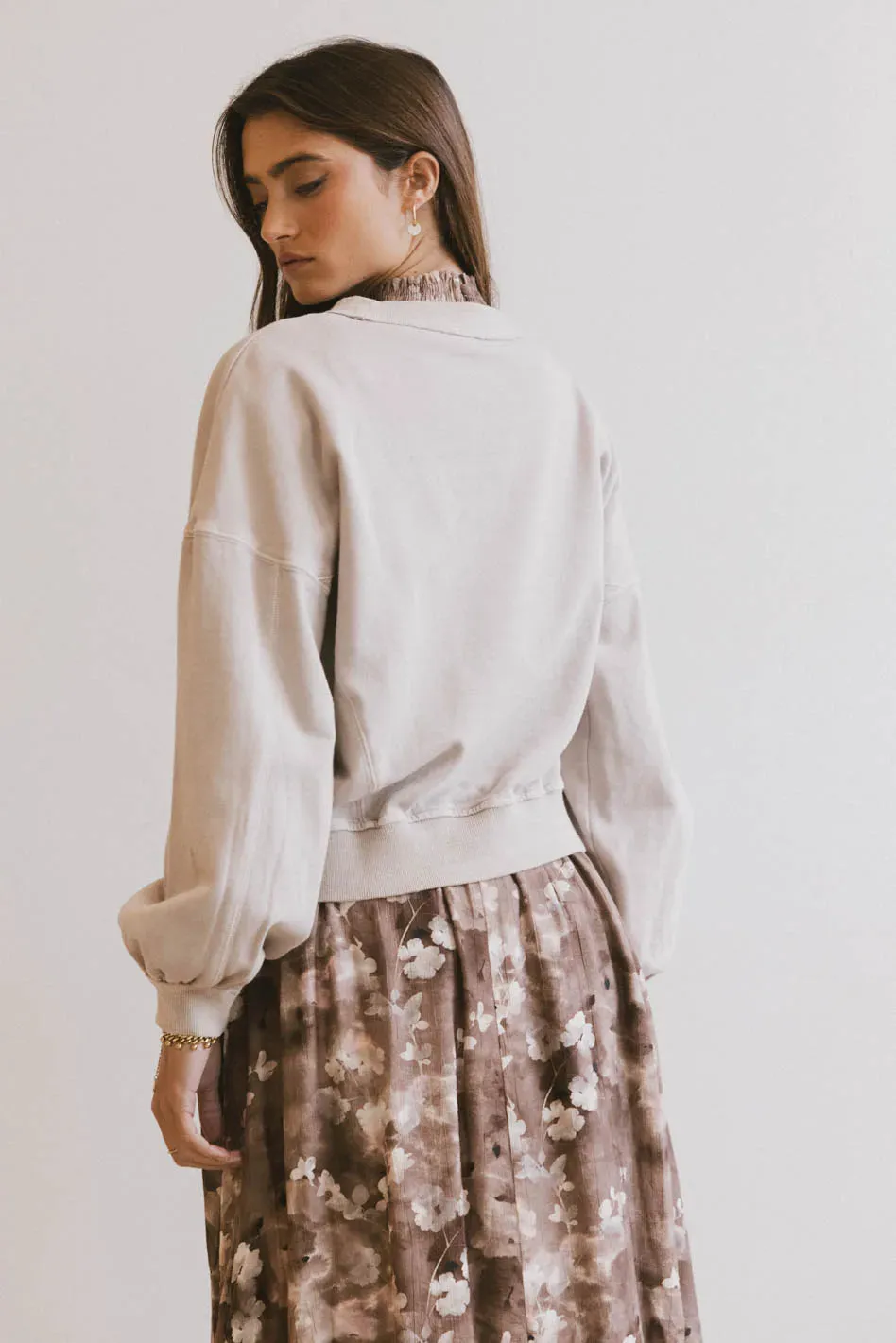 Sutton Exposed Seam Crewneck in Bone - FINAL SALE sold by bohme product image thumbnail 2