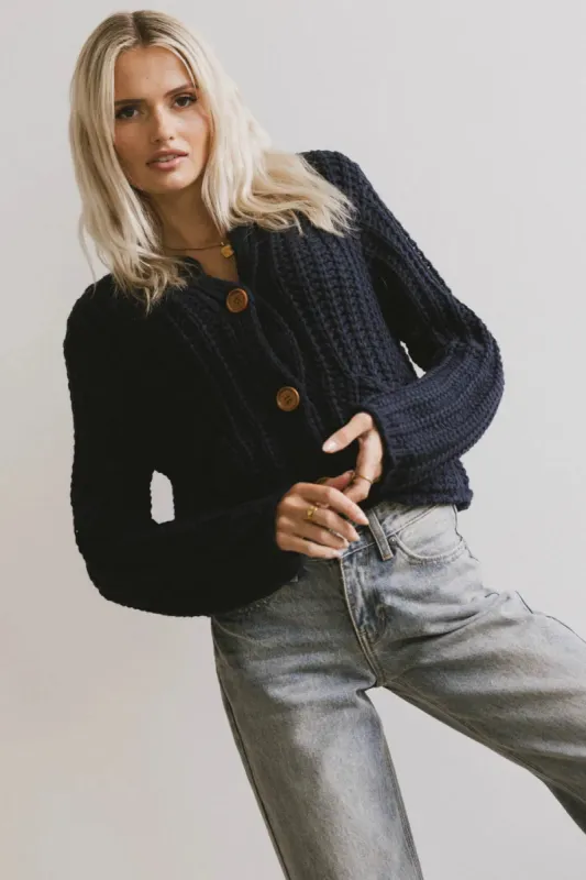 Luca Chunky Knit Sweater in Navy - FINAL SALE sold by bohme
