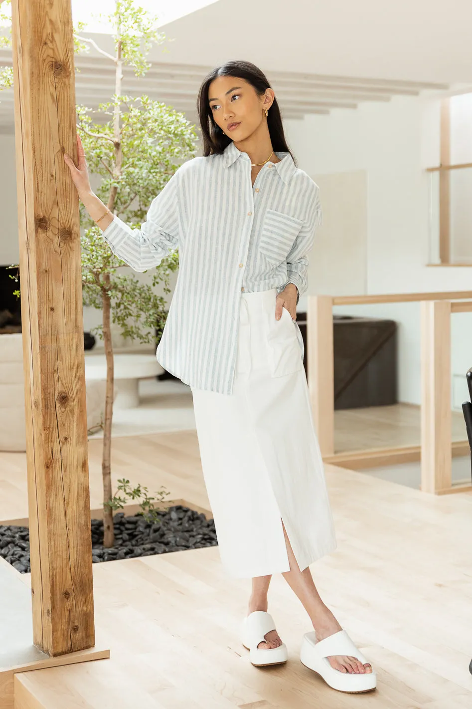 Kylie Midi Skirt in White - FINAL SALE sold by bohme product image thumbnail 2