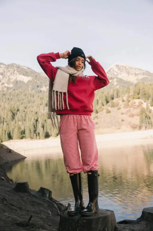 Romero Gingham Pants in Red - FINAL SALE sold by bohme