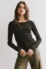 Sailor Ribbed Top in Black - FINAL SALE sold by bohme