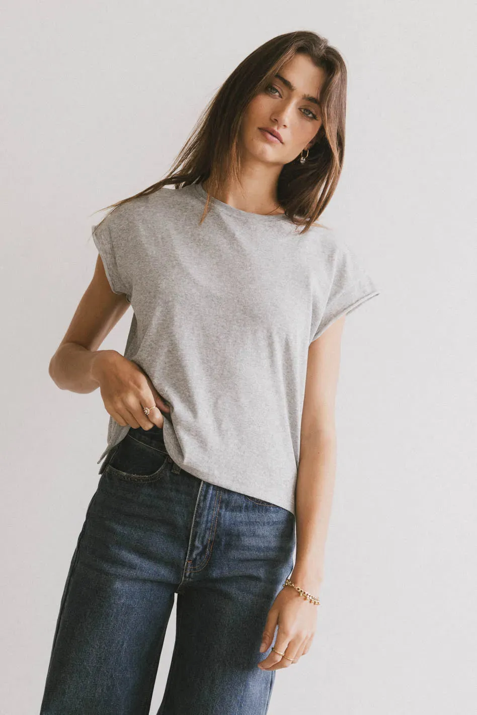 Harry Cutoff Top in Grey - FINAL SALE sold by bohme product image thumbnail 4