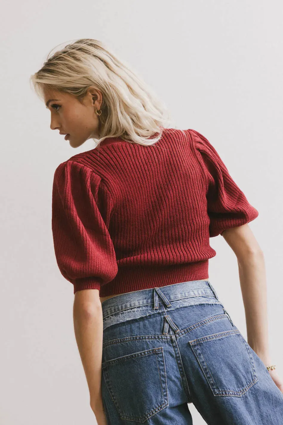 Axton Knit Cardigan in Marsala - FINAL SALE sold by bohme product image thumbnail 4