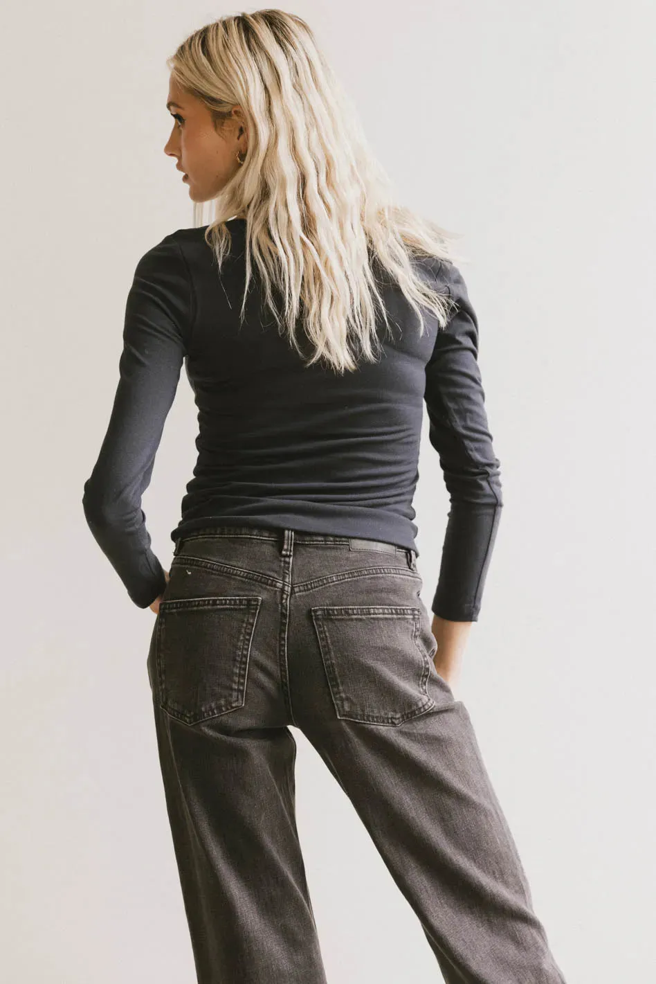 Polly Scoop Neck Top in Navy - FINAL SALE sold by bohme product image thumbnail 3