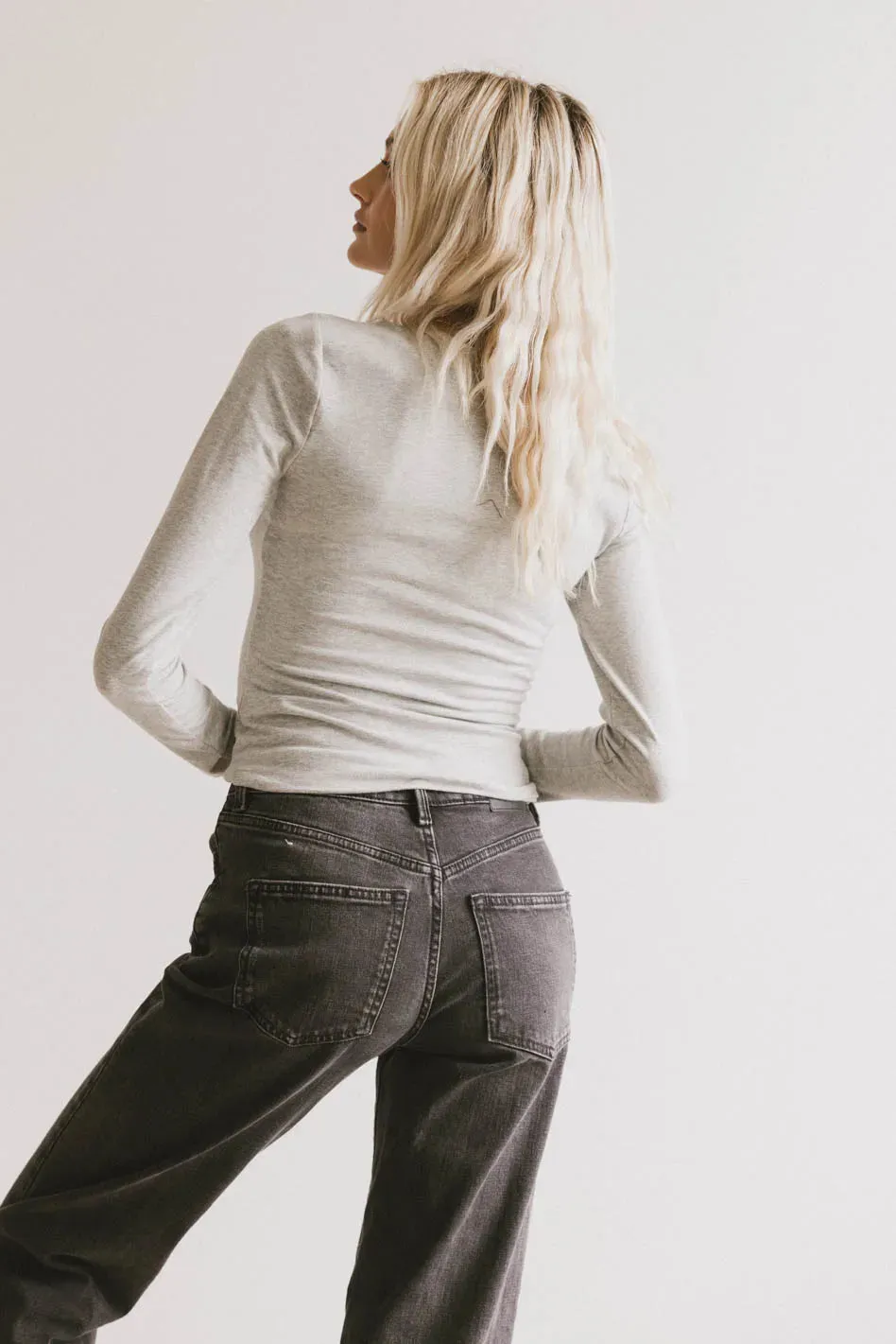 Polly Scoop Neck Top in Heather Grey - FINAL SALE sold by bohme product image thumbnail 3