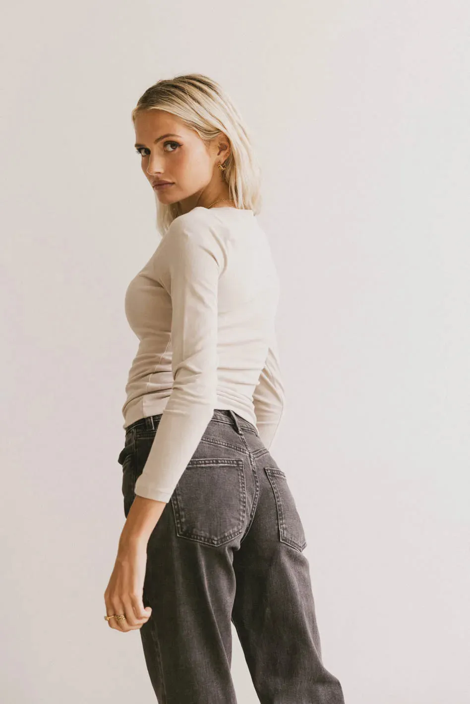 Polly Scoop Neck Top in Fog - FINAL SALE sold by bohme product image thumbnail 3