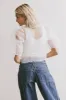 Zuri Sheer Tie Blouse in White - FINAL SALE sold by bohme