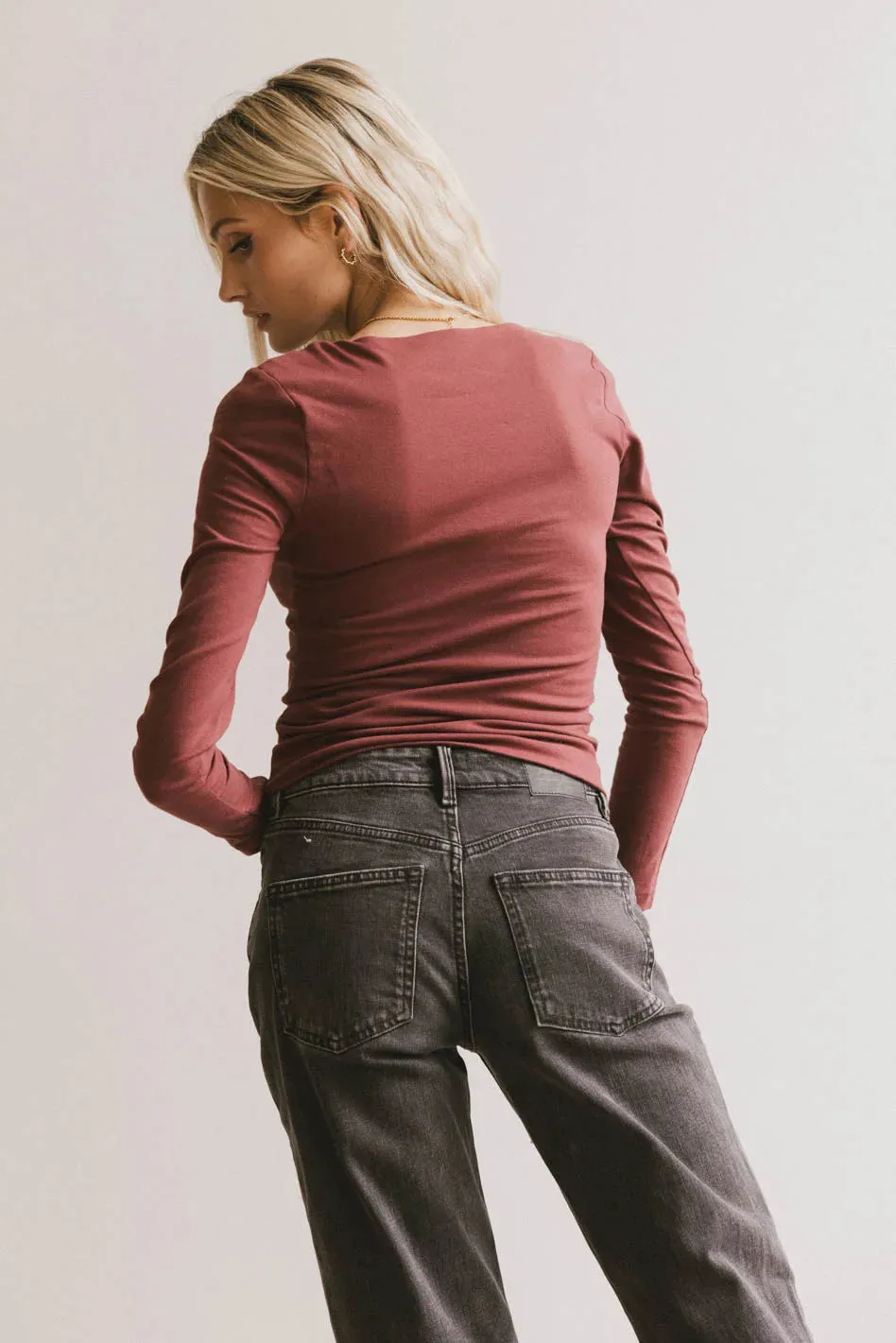 Polly Scoop Neck Top in Berry - FINAL SALE sold by bohme product image thumbnail 3