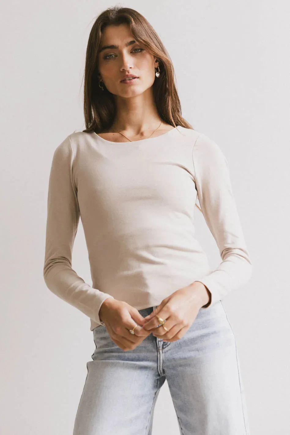 Kendra Basic Top in Fog - FINAL SALE sold by bohme