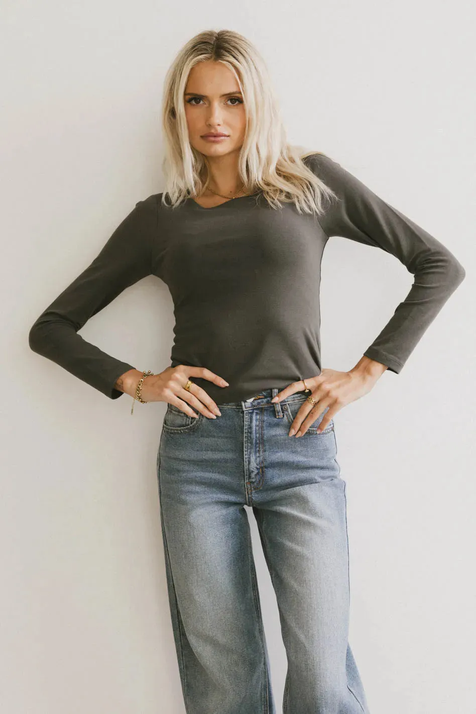Kendra Basic Top in Grey - FINAL SALE sold by bohme product image thumbnail 2