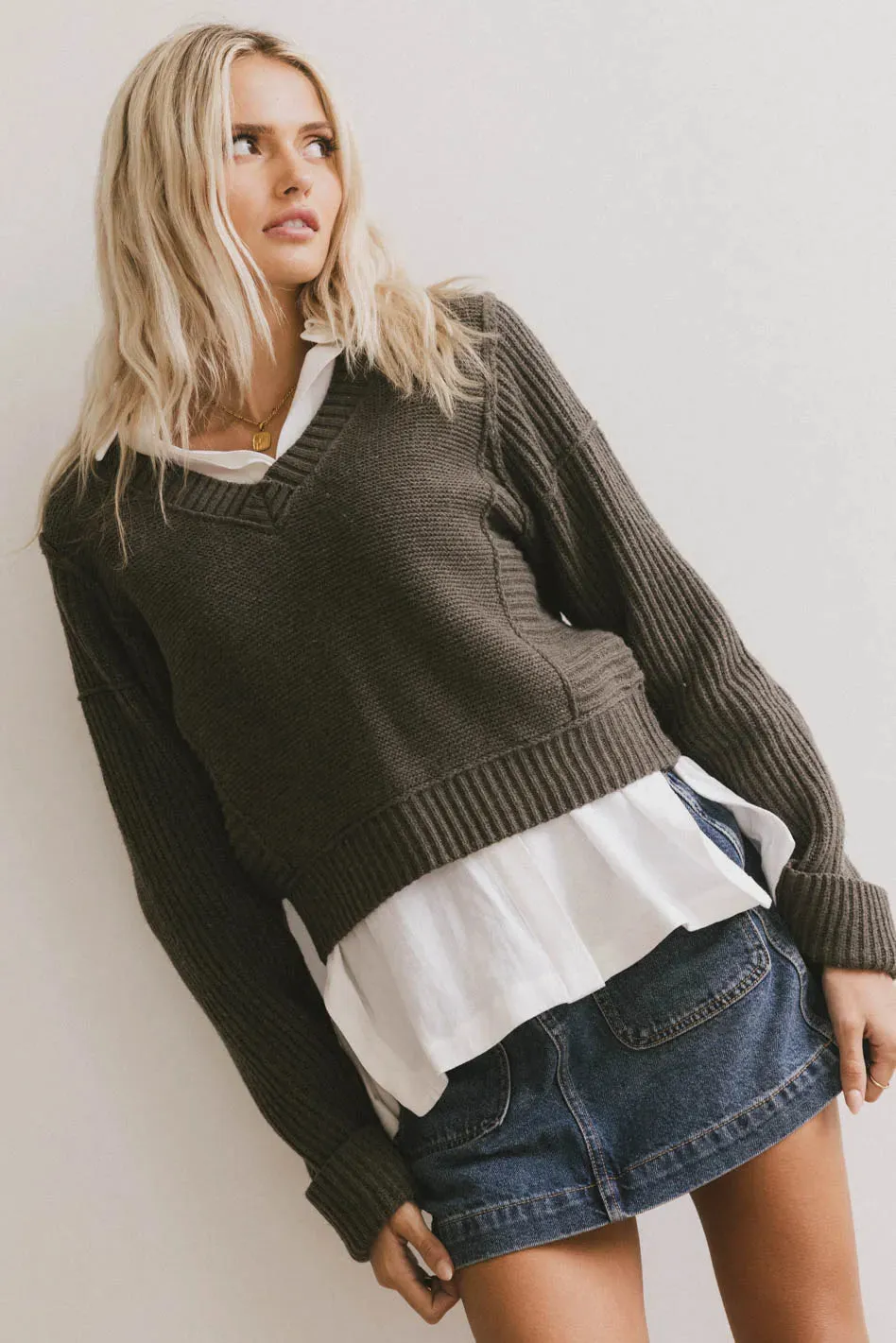 Serena Knit Sweater in Olive - FINAL SALE sold by bohme product image thumbnail 5