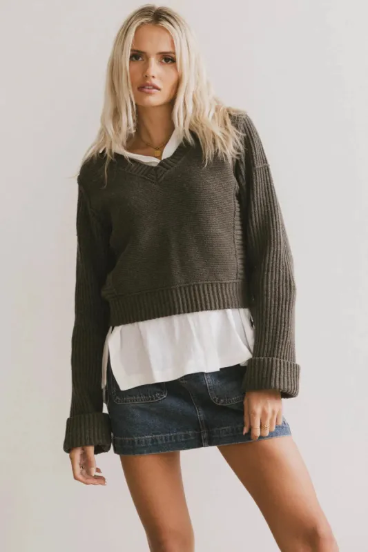 Serena Knit Sweater in Olive - FINAL SALE sold by bohme