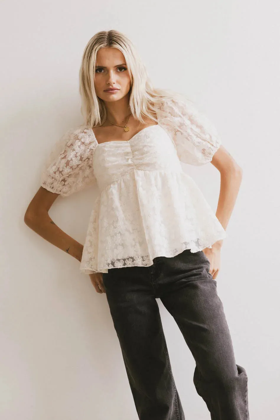 Baylinn Floral Peplum Top - FINAL SALE sold by bohme