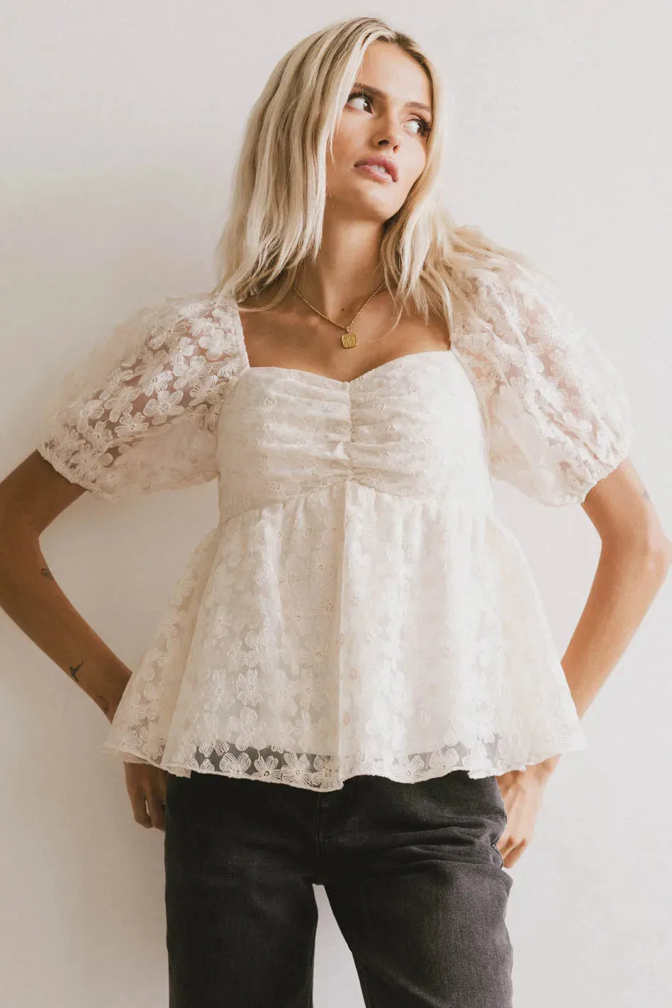 Baylinn Floral Peplum Top - FINAL SALE sold by bohme product image thumbnail 4